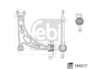 Control/Trailing Arm, wheel suspension FEBI BILSTEIN 184517