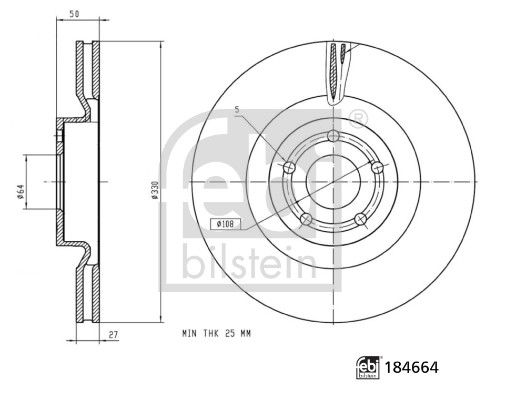 FEBI BILSTEIN 184664 Brake Disc