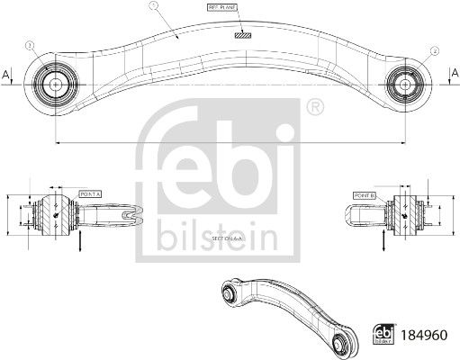FEBI BILSTEIN 184960 Control/Trailing Arm, wheel suspension