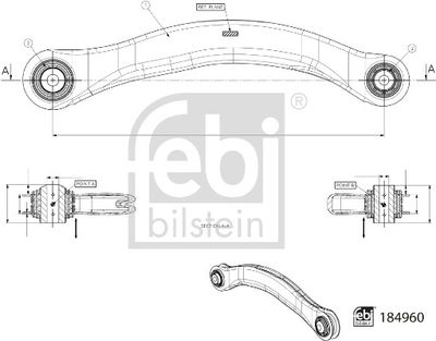 Control/Trailing Arm, wheel suspension FEBI BILSTEIN 184960