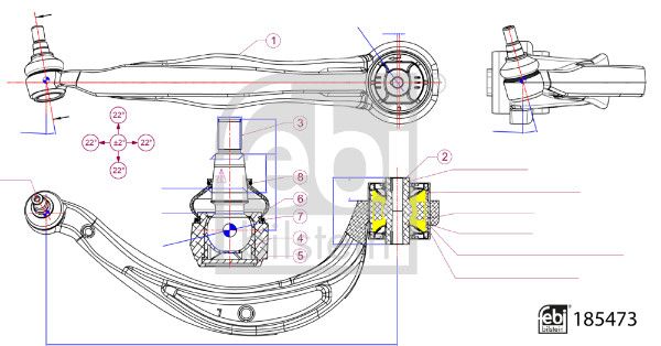 FEBI BILSTEIN 185473 Control/Trailing Arm, wheel suspension