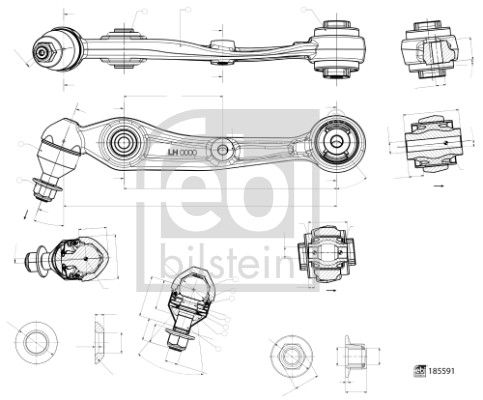 FEBI BILSTEIN 185591 Control/Trailing Arm, wheel suspension