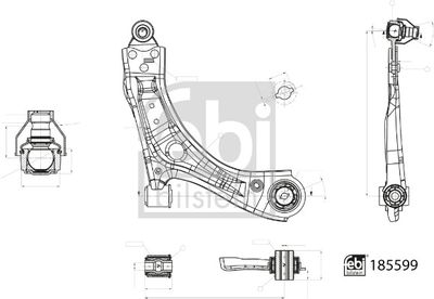 Control/Trailing Arm, wheel suspension FEBI BILSTEIN 185599