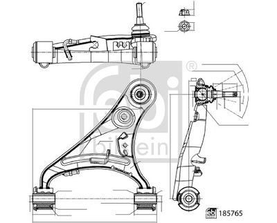 Control/Trailing Arm, wheel suspension FEBI BILSTEIN 185765