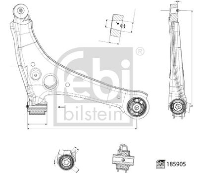 Control/Trailing Arm, wheel suspension FEBI BILSTEIN 185905