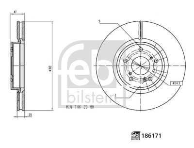 Brake Disc FEBI BILSTEIN 186171