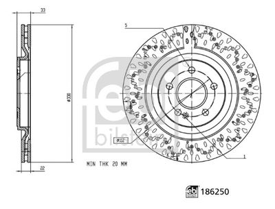 Brake Disc FEBI BILSTEIN 186250