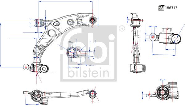 FEBI BILSTEIN 186317 Control/Trailing Arm, wheel suspension