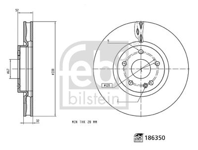 Brake Disc FEBI BILSTEIN 186350