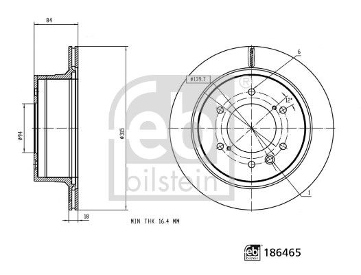 FEBI BILSTEIN 186465 Brake Disc
