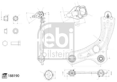 Control/Trailing Arm, wheel suspension FEBI BILSTEIN 188190