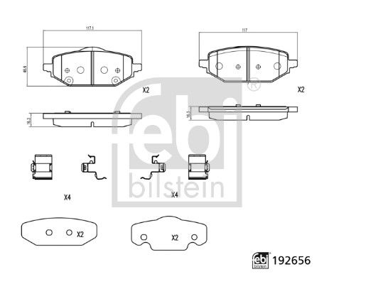FEBI BILSTEIN 192656 Brake Pad Set, disc brake