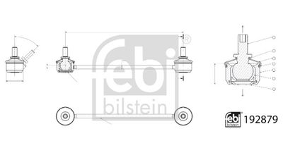 Link/Coupling Rod, stabiliser bar FEBI BILSTEIN 192879