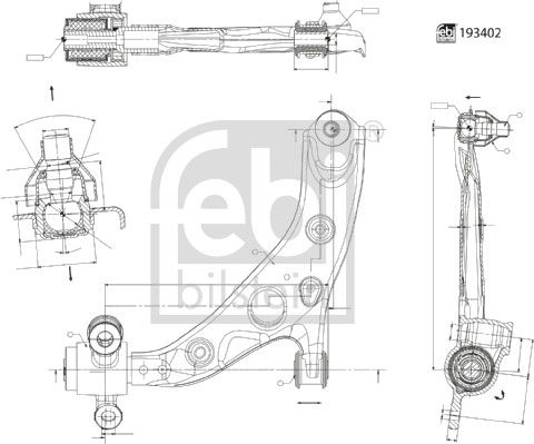 FEBI BILSTEIN 193402 Control/Trailing Arm, wheel suspension
