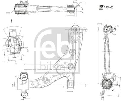 Control/Trailing Arm, wheel suspension FEBI BILSTEIN 193402