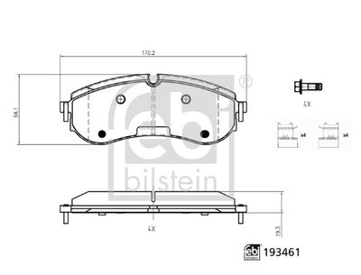 Brake Pad Set, disc brake FEBI BILSTEIN 193461