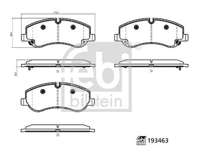 Brake Pad Set, disc brake FEBI BILSTEIN 193463