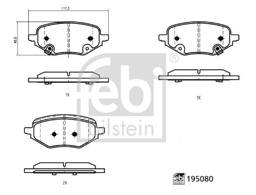 FEBI BILSTEIN 195080 Brake Pad Set, disc brake