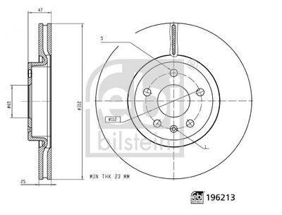 Brake Disc FEBI BILSTEIN 196213
