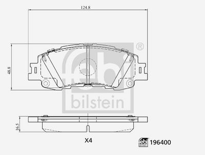 Brake Pad Set, disc brake FEBI BILSTEIN 196400
