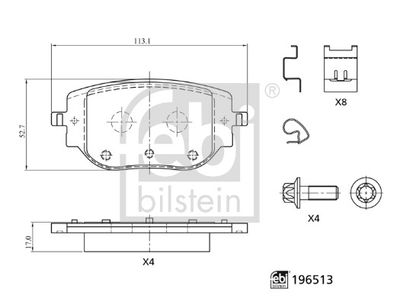 Brake Pad Set, disc brake FEBI BILSTEIN 196513
