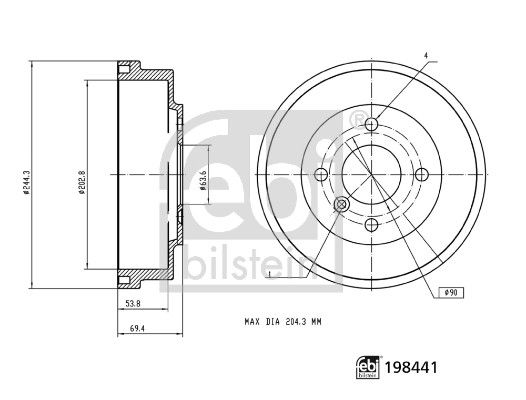 FEBI BILSTEIN 198441 Brake Drum