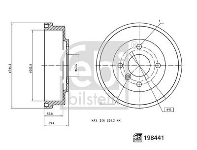 Brake Drum FEBI BILSTEIN 198441