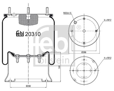 Bellow, air suspension FEBI BILSTEIN 20310