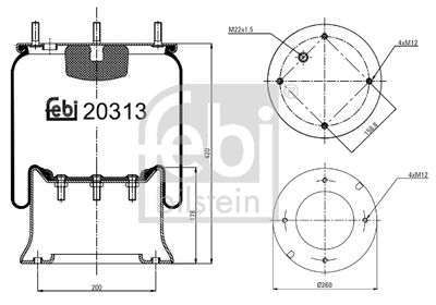 Bellow, air suspension FEBI BILSTEIN 20313
