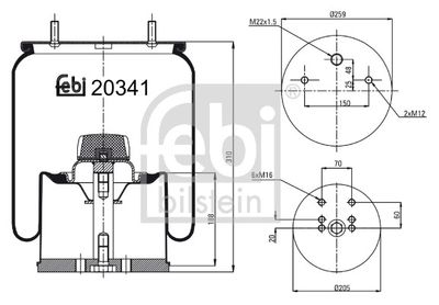 Bellow, air suspension FEBI BILSTEIN 20341