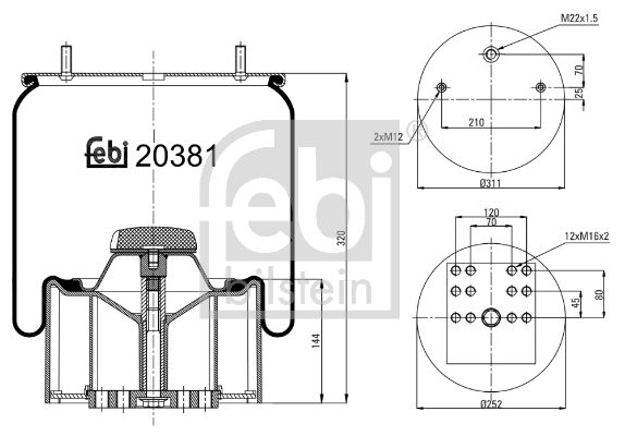 FEBI BILSTEIN 20381 Bellow, air suspension