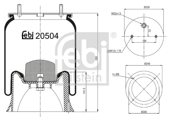 FEBI BILSTEIN 20504 Bellow, air suspension