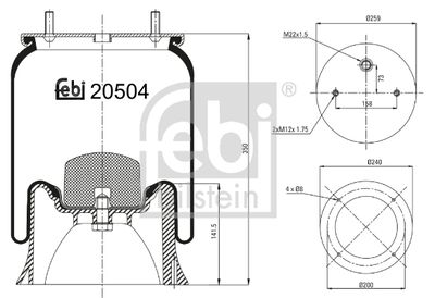 Bellow, air suspension FEBI BILSTEIN 20504