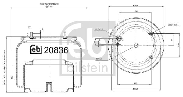 FEBI BILSTEIN 20836 Bellow, air suspension
