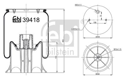 Bellow, air suspension FEBI BILSTEIN 39418