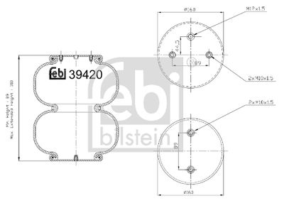 Bellow, air suspension FEBI BILSTEIN 39420