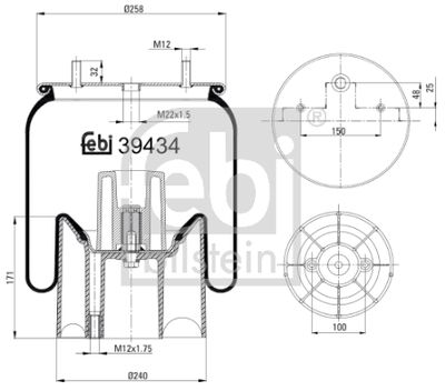 Bellow, air suspension FEBI BILSTEIN 39434