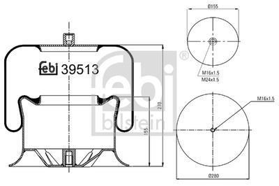 Bellow, air suspension FEBI BILSTEIN 39513