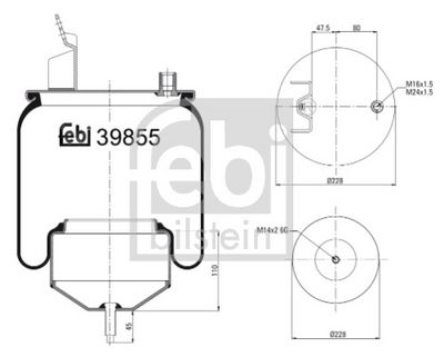 Bellow, air suspension FEBI BILSTEIN 39855