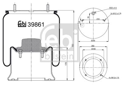Bellow, air suspension FEBI BILSTEIN 39861