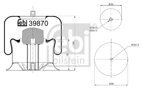 FEBI BILSTEIN 39870 Bellow, air suspension