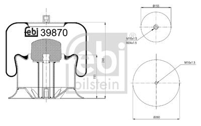 Bellow, air suspension FEBI BILSTEIN 39870