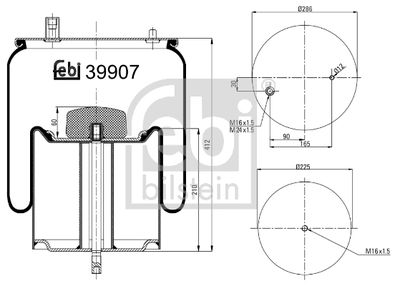Bellow, air suspension FEBI BILSTEIN 39907