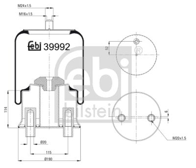 Bellow, air suspension FEBI BILSTEIN 39992