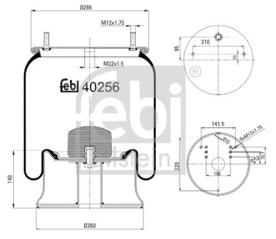 Bellow, air suspension FEBI BILSTEIN 40256