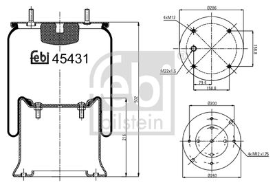 Bellow, air suspension FEBI BILSTEIN 45431