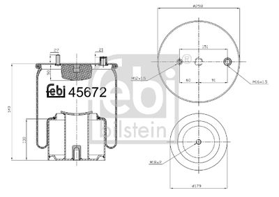 Bellow, air suspension FEBI BILSTEIN 45672