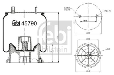 Bellow, air suspension FEBI BILSTEIN 45790