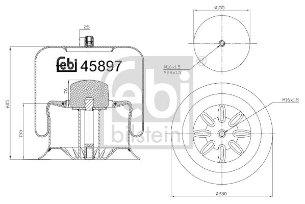 FEBI BILSTEIN 45897 Bellow, air suspension