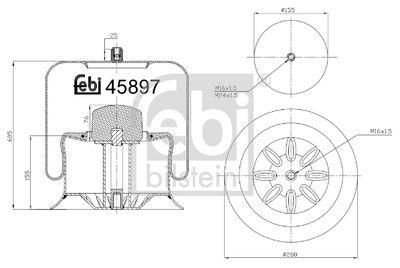 Bellow, air suspension FEBI BILSTEIN 45897